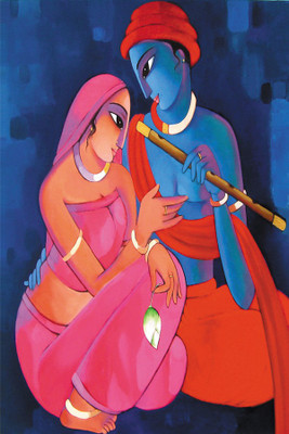 

RadhaKripa radha krishna lord of love painting poster Poster Paper Print(18 inch X 12 inch, Rolled)