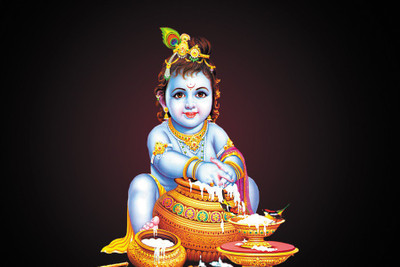 

BikriKendra bal krishna Poster Paper Print(18 inch X 12 inch, Rolled)