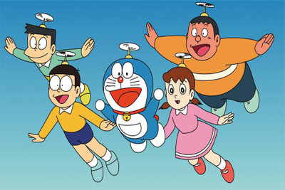 

RadhaKripa doraemon fly Paper Print(18 inch X 12 inch, Rolled)
