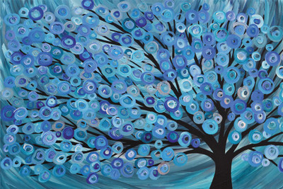 

RadhaKripa blue tree Poster Paper Print(18 inch X 12 inch, Rolled)
