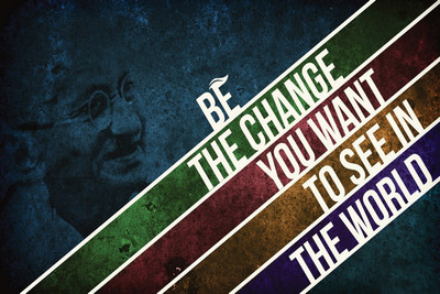 

RadhaKripa Be the change you want to see in the world quote gandhi Poster Paper Print(18 inch X 12 inch, Rolled)