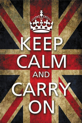 

RadhaKripa keep calm and carry on flag Poster Paper Print(18 inch X 12 inch, Rolled)