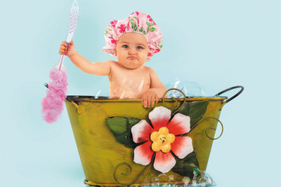 

RadhaKripa cute baby in a bath Poster Paper Print(18 inch X 12 inch, Rolled)