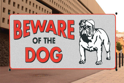 

RadhaKripa beware of the dog Poster Paper Print(18 inch X 12 inch, Rolled)