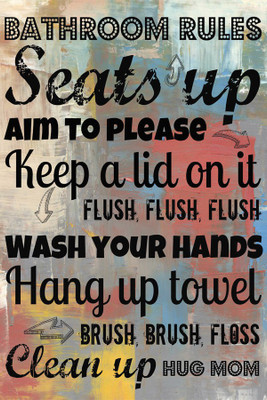 

RadhaKripa bathroom rules Poster Paper Print(18 inch X 12 inch, Rolled)