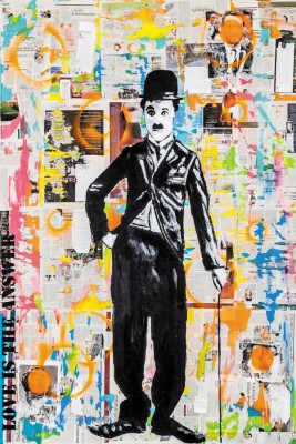 

RadhaKripa charlie chaplin painting Poster Paper Print(18 inch X 12 inch, Rolled)