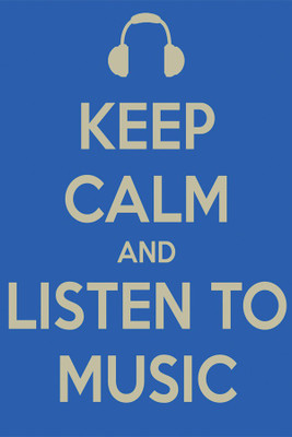 

RadhaKripa keep calm and listen to music Poster Paper Print(18 inch X 12 inch, Rolled)