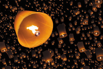 

BikriKendra floating lantern Poster Paper Print(18 inch X 12 inch, Rolled)