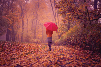 

RadhaKripa alone girl in umbrella Poster Paper Print(18 inch X 12 inch, Rolled)