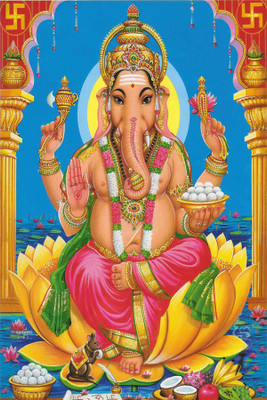 

RadhaKripa Lord Ganeshs Poster Paper Print(18 inch X 12 inch, Rolled)