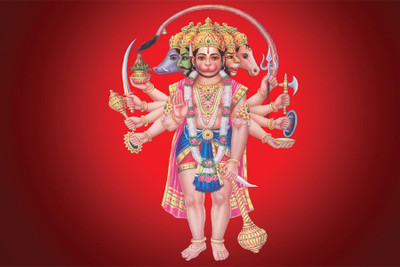

RadhaKripa panch mukhi hanuman Poster Paper Print(18 inch X 12 inch, Rolled)
