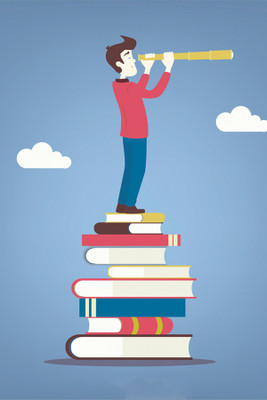 

RadhaKripa pile of books Poster Paper Print(18 inch X 12 inch, Rolled)