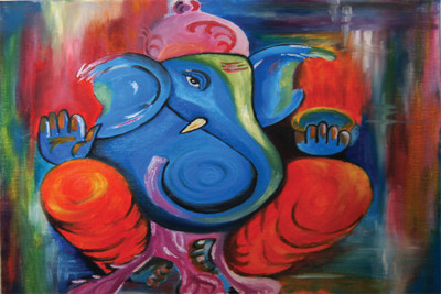 

RadhaKripa laddu ganesha Poster Paper Print(18 inch X 12 inch, Rolled)