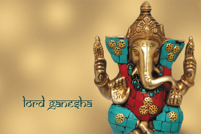 

RadhaKripa lord ganesha green Poster Paper Print(18 inch X 12 inch, Rolled)