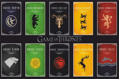 

RadhaKripa game of thrones static got houses Poster Paper Print(18 inch X 12 inch, Rolled)