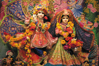 

radha krishna vrindavan Paper Print(18 inch X 12 inch, Rolled)
