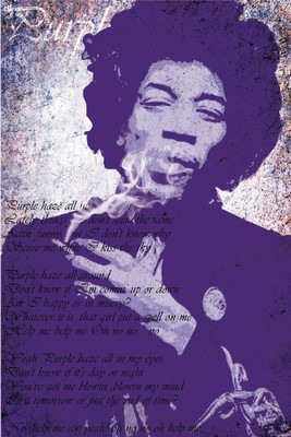 

BikriKendra jimi hendrix purple Poster Paper Print(18 inch X 12 inch, Rolled)