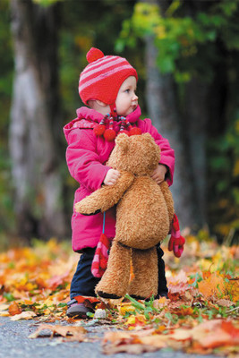 

BikriKendra cute Child with teddy bear Poster Paper Print(18 inch X 12 inch, Rolled)