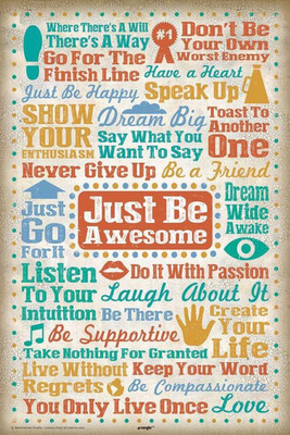 

RadhaKripa just-be-awesome-poster Poster Paper Print(18 inch X 12 inch, Rolled)