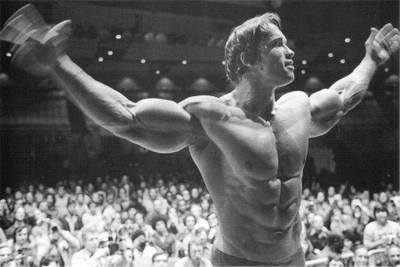

RadhaKripa arnold schwarzenegger chrees with fans Poster Paper Print(18 inch X 12 inch, Rolled)