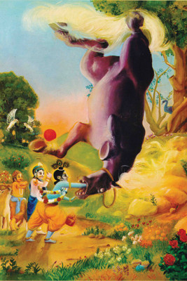 

RadhaKripa lord krishna killing demons Poster Paper Print(18 inch X 12 inch, Rolled)