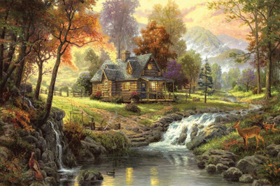 

RadhaKripa house forest river Poster Paper Print(18 inch X 12 inch, Rolled)
