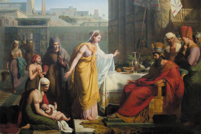 

RadhaKripa moses and pharaoh painting Paper Print(18 inch X 12 inch, Rolled)