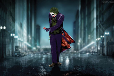 

RadhaKripa dark knight joker poster Poster Paper Print(18 inch X 12 inch, Rolled)