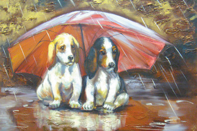 

RadhaKripa twin cute dogs Paper Print(18 inch X 12 inch, Rolled)