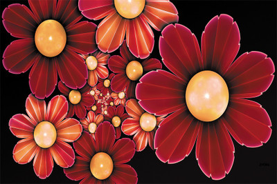 

RadhaKripa red flower poster on beautiful wall Poster Paper Print(18 inch X 12 inch, Rolled)