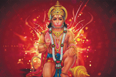 

jai hanuman Paper Print(18 inch X 12 inch, Rolled)