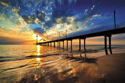 

sunset bridge Paper Print(18 inch X 12 inch, Rolled)