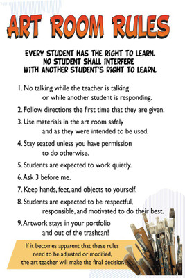 

RadhaKripa art room rules Poster Paper Print(18 inch X 12 inch, Rolled)