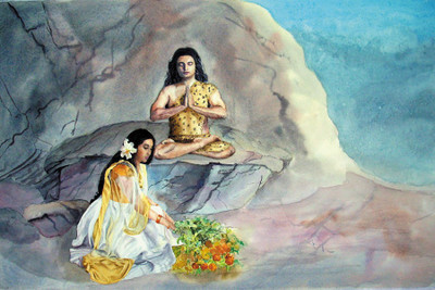

shiv shakti Paper Print(18 inch X 12 inch, Rolled)