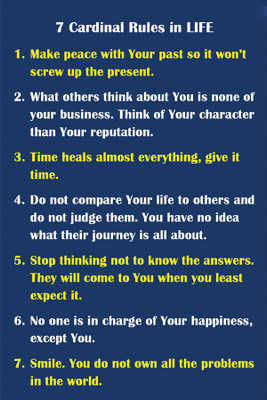 

RadhaKripa 7 cardinal rules in life Poster Paper Print(18 inch X 12 inch, Rolled)