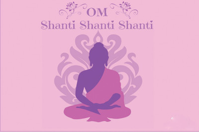 

RadhaKripa om shanti shanti Poster Paper Print(18 inch X 12 inch, Rolled)