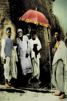 sai baba with devotees desa Paper Print(18 inch X 12 inch, Rolled)
