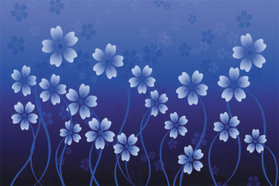 

RadhaKripa d blue flower Paper Print(18 inch X 12 inch, Rolled)