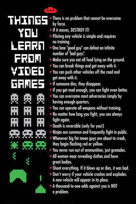 

RadhaKripa things-you-learn-from-videogames-poster Poster Paper Print(18 inch X 12 inch, Rolled)