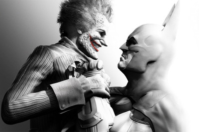 

joker with batman Paper Print(18 inch X 12 inch, Rolled)