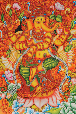 

RadhaKripa ganesha painting poster Poster Paper Print(18 inch X 12 inch, Rolled)