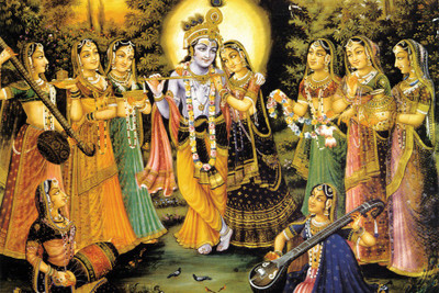 

RadhaKripa radha krishna with the gopies Poster Paper Print(18 inch X 12 inch, Rolled)