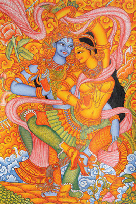 

RadhaKripa lord krishna mural paintings poster Poster Paper Print(18 inch X 12 inch, Rolled)