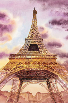 

RadhaKripa paris eiffel tower poster Poster Paper Print(18 inch X 12 inch, Rolled)