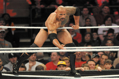

the rock in wwe ring fight Paper Print(18 inch X 12 inch, Rolled)