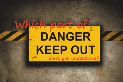 

RadhaKripa Danger Keep Out Poster Paper Print(18 inch X 12 inch, Rolled)