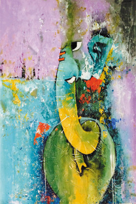

RadhaKripa ganesha painting poster Poster Paper Print(18 inch X 12 inch, Rolled)