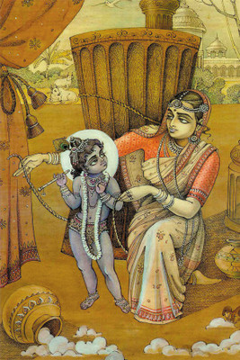 

BikriKendra krishna damodara lila Poster Paper Print(18 inch X 12 inch, Rolled)