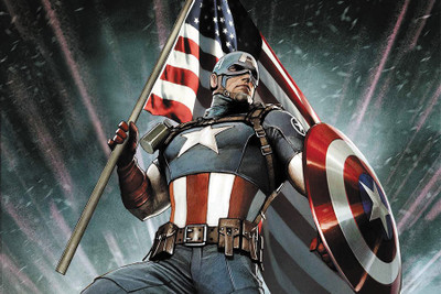 

RadhaKripa captain america with flag Poster Paper Print(18 inch X 12 inch, Rolled)