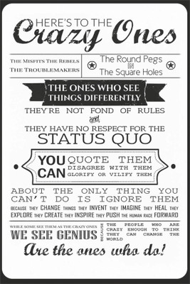 

RadhaKripa steve jobs crazy ones think different Poster Paper Print(18 inch X 12 inch, Rolled)